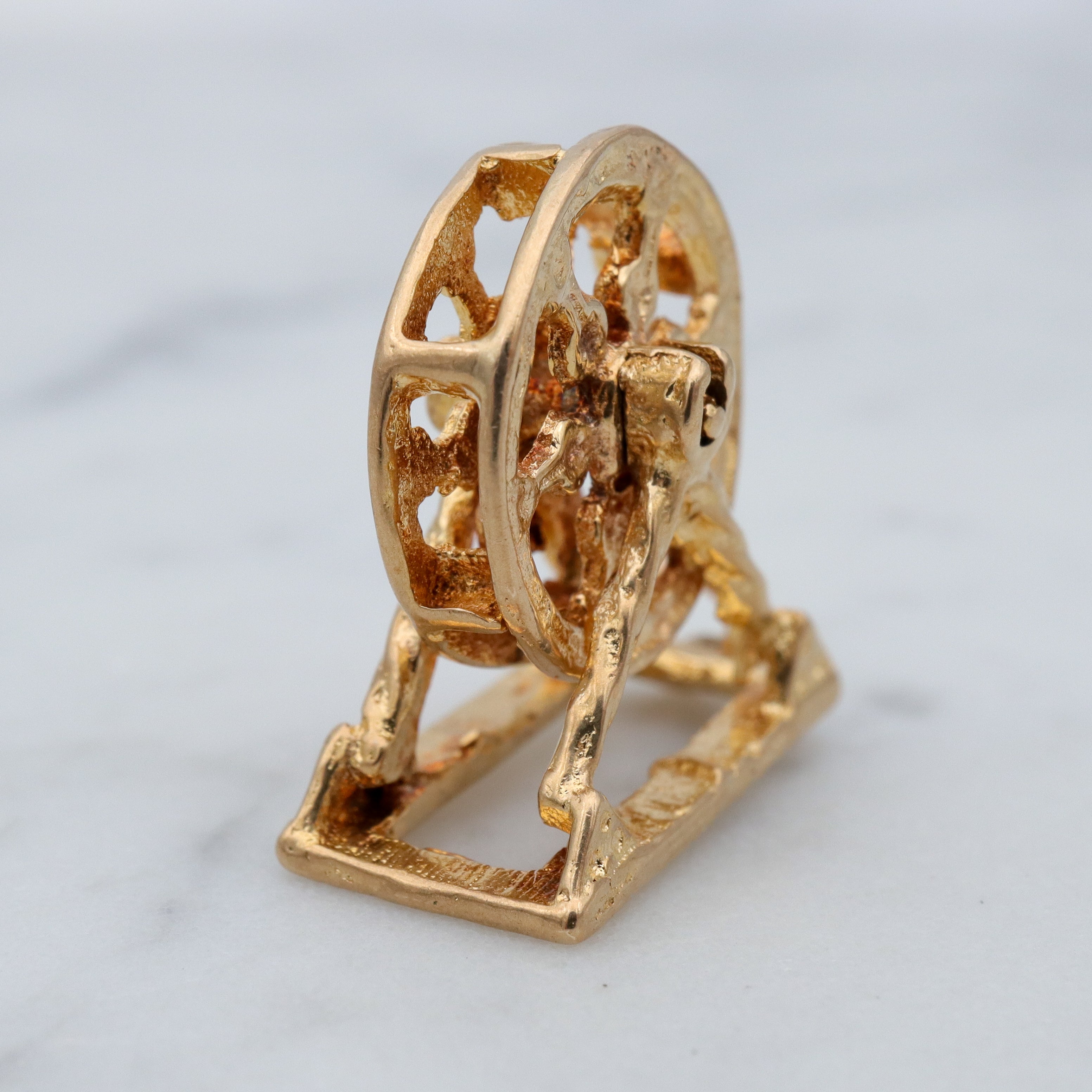 Vintage English 9k gold spinning ferris wheel charm
